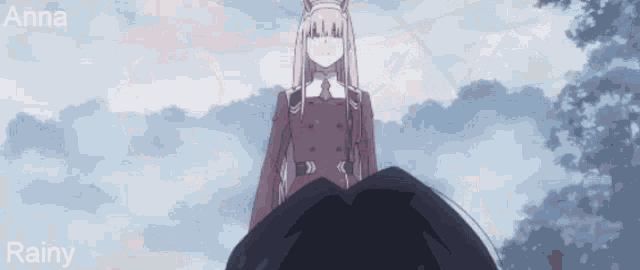 a picture of a girl with the words anna and rainy on it