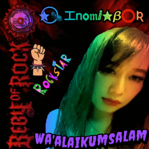 a poster with a woman and the words rockstar wa ' alaikumsalam on it