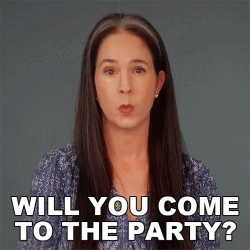 Will You Come To The Party Rachel Smith GIF - Will You Come To The Party Rachel Smith Rachels English GIFs