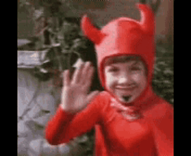Devil Costume Kid GIF - Devil Costume Kid Hi GIFs