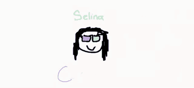 a drawing of a person with the name selina written on the bottom