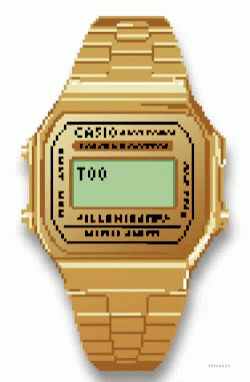 Too Young To Be Late Casio Watch GIF - Too Young To Be Late Casio Watch Gold Watch GIFs