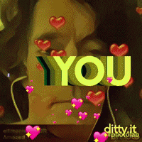 a picture of a woman with hearts and the words you