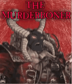 a picture of a demon with horns and the words the murderbone