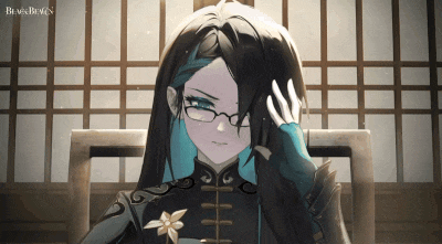 a girl wearing glasses is sitting in a chair with the words braves & demons on the bottom right