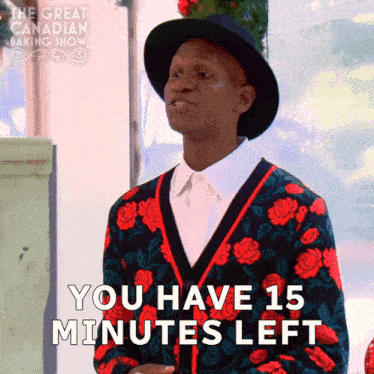 You Have Fifteen Minutes Left Alan Shane Lewis GIF - You Have Fifteen Minutes Left Alan Shane Lewis The Great Canadian Baking Show GIFs
