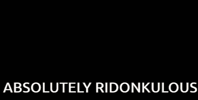 three pigeons are standing in front of a sign that says absolutely ridonkulous