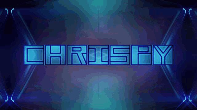 the name chrispy is displayed in blue letters