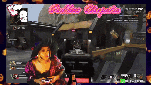 goddess cleopatra is playing a video game