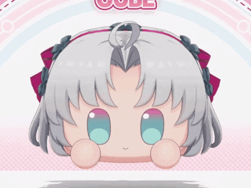 a cartoon drawing of a girl with the word cube on the bottom right