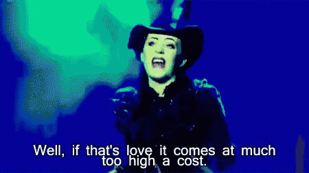 a woman in a top hat says well if thats love it comes at much too high a cost