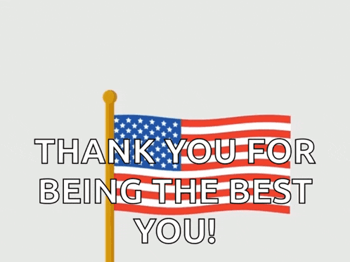 a greeting card for veterans day with an american flag and the words " thank you for being the best you "