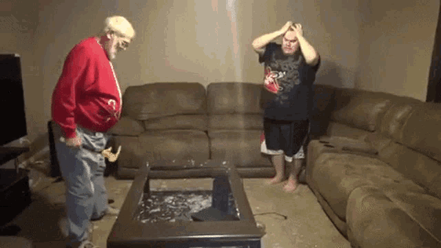 Angry Grandpa Destroying The Coffee Table GIF - Angry Grandpa Destroying The Coffee Table During Destroying Ps4 GIFs