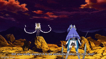 a screenshot of a video game with the words " did you really expect it to be exhausted after just one shot "