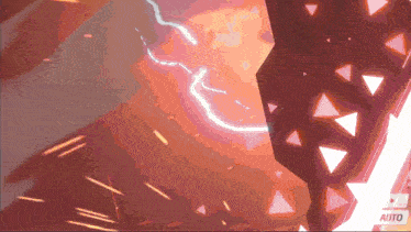 a video game screen shows a lightning bolt and a button that says auto