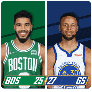 Boston Celtics (25) Vs. Golden State Warriors (27) First-second Period Break GIF - Nba Basketball Nba 2021 GIFs