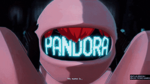 a robot with the word pandora written on its face