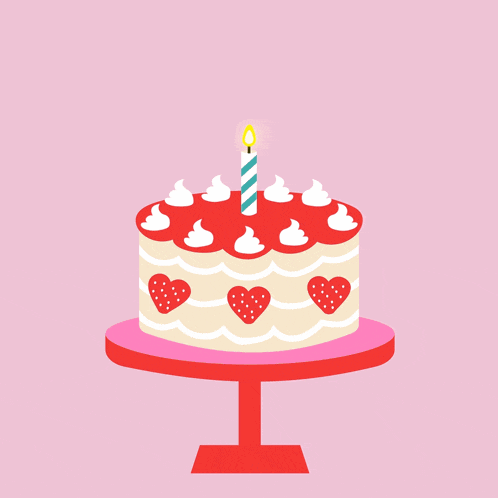 a birthday cake with a candle and the words " happy birthday " on the bottom