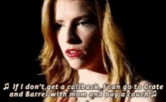 a woman singing into a microphone with a caption that says if i don 't get a callback