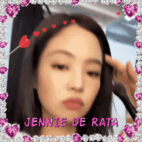 a picture of a girl with the name jennie de rata written on it