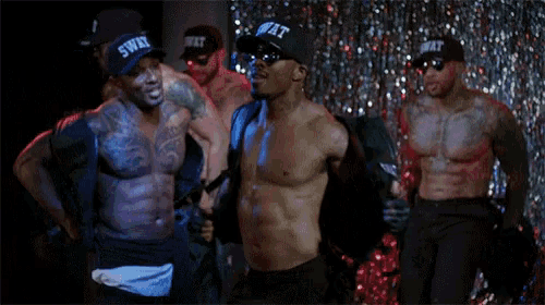 a group of men wearing hats that say swat on them