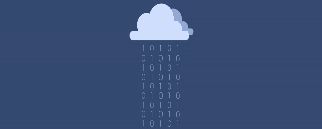 a blue background with a cloud and binary numbers on it