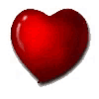 a red heart with a shadow on a white background