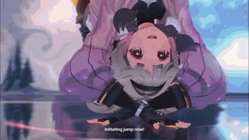 a video game character is upside down and the words initiating jump now are visible