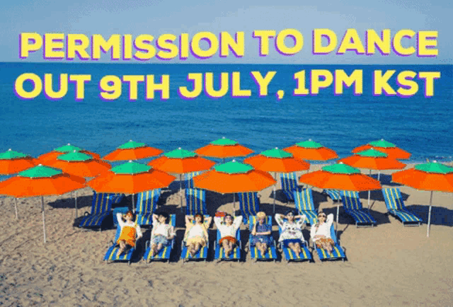 an advertisement for permission to dance out 9th july at 1pm kst