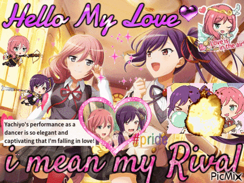 a poster that says hello my love i mean my rival on it