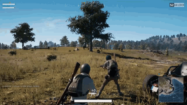 a screen shot of a video game with the number 52 in the upper left corner