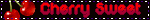 a sign that says cherry sweet on it with a cherry in the background