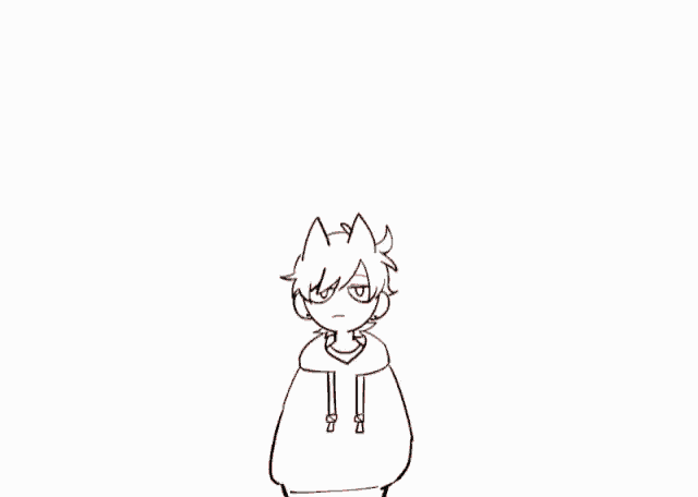 a drawing of a person with wings and a hoodie .