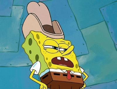 a cartoon spongebob wearing a cowboy hat and tie
