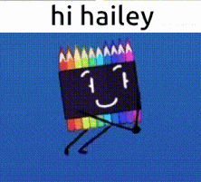 a cartoon of a box of colored pencils with a face and arms and legs