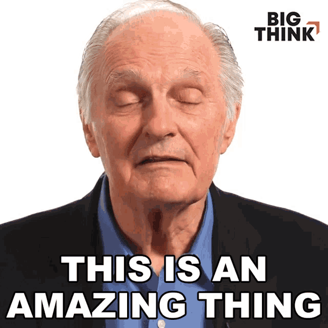 a man with his eyes closed and the words this is an amazing thing below him