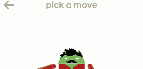 a cartoon character with a mustache is on a screen that says pick a move on it