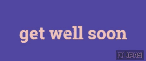 a purple background with the words " get well soon "