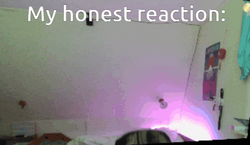a video of a person with the words my honest reaction