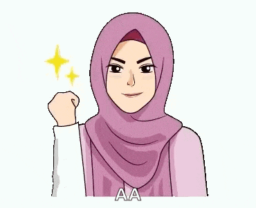 a cartoon of a woman wearing a hijab and giving a fist pump .