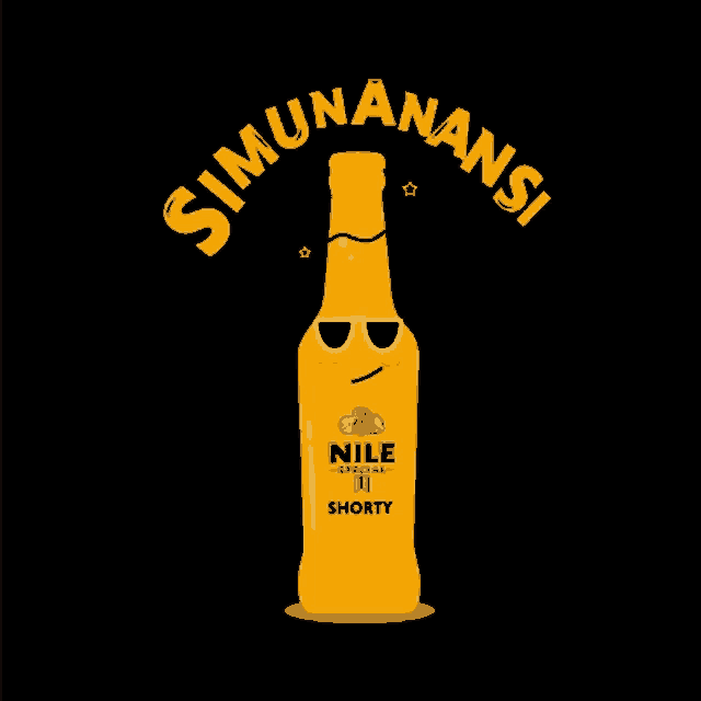 a bottle of nile special shorty with a face and sunglasses