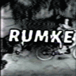 rumke is written on a black and white poster