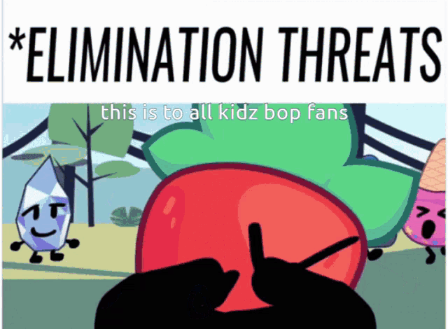 a poster that says * elimination threats * on it