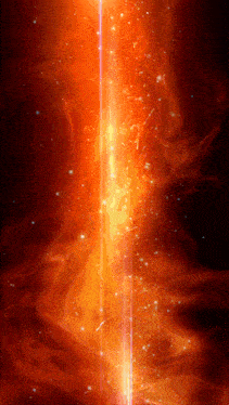 a red and orange background with a glowing line in the middle