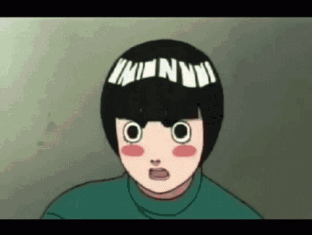 a close up of a cartoon character 's face with a surprised expression
