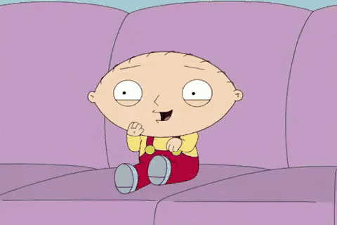 a cartoon character from family guy is sitting on a couch .