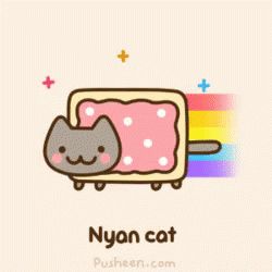 Pusheen Dressed Up As Nyan Cat! GIF - Nyan Cat Rainbow GIFs