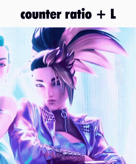 a picture of a girl with the words counter ratio + l
