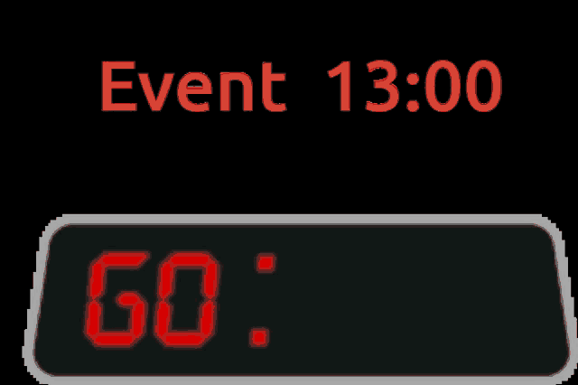 a digital clock displays the time of 1:00