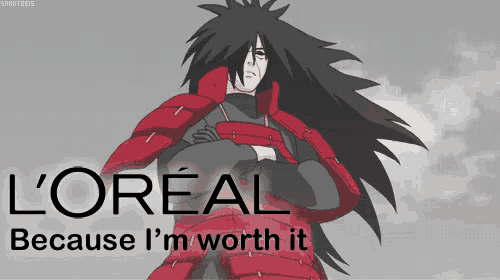 l' oreal because i 'm worth it with a picture of a man with long hair